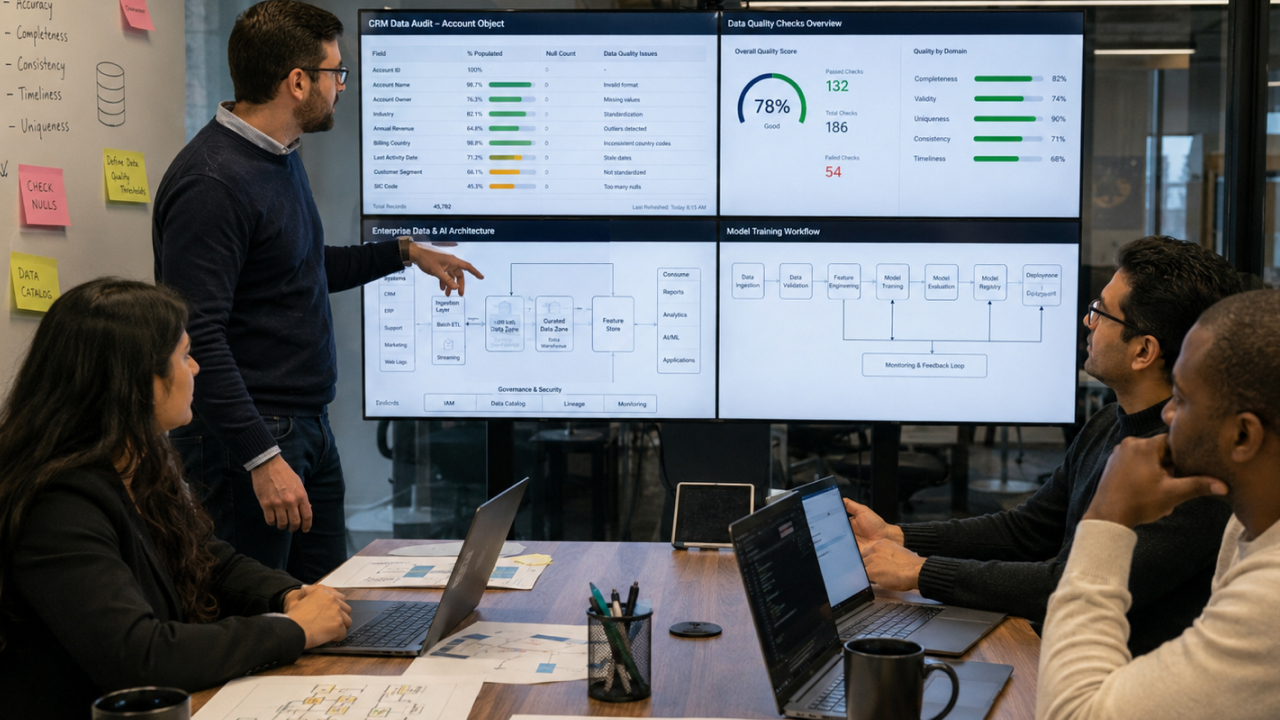 Enterprise data audit and AI model architecture review